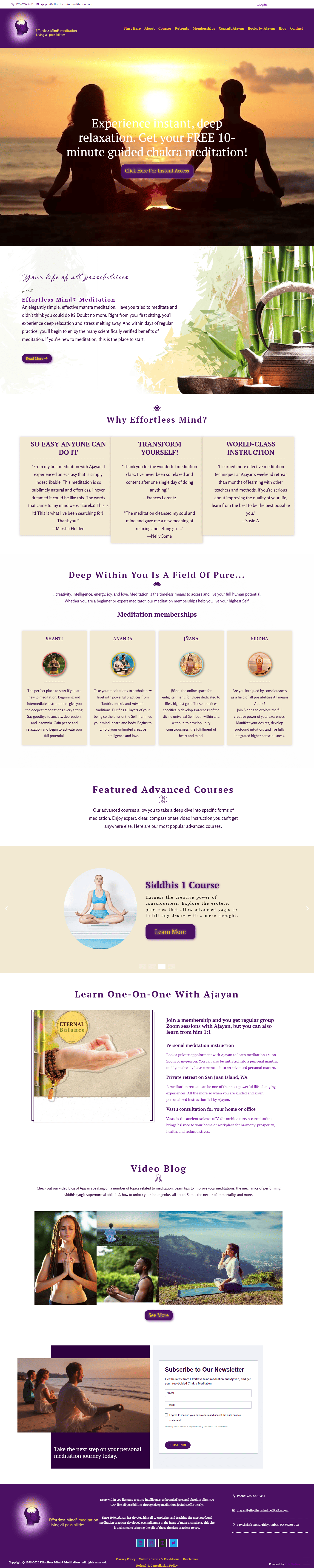 Effortless Mind Meditation full page preview