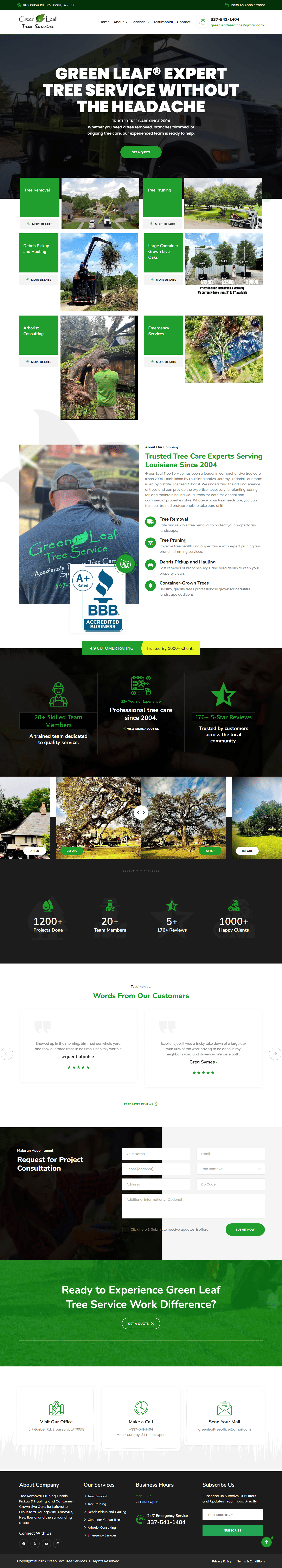 Tree Removal & Pruning Service full page preview