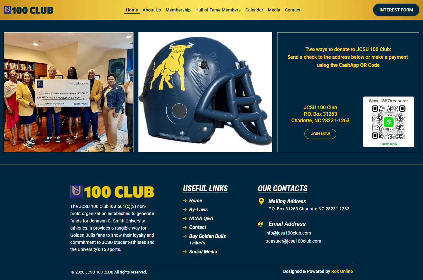 JCSU 100 Club full page preview