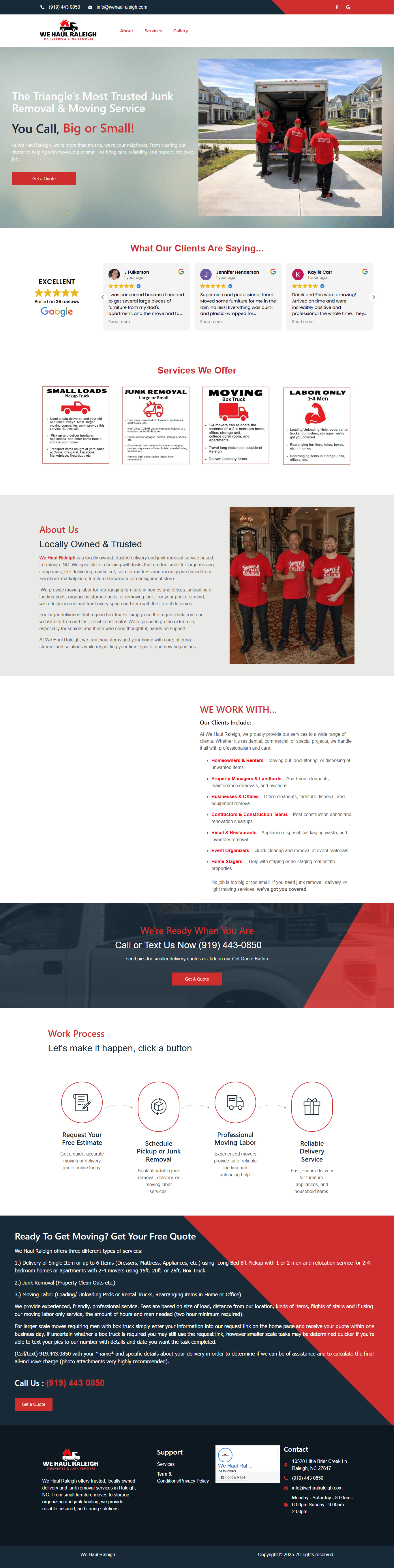 We Haul Raleigh full page preview